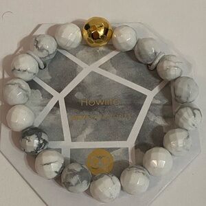 GORJANA Power Gemstone Tag Bracelet ~Howlite/Gold~ Calming New With Tag